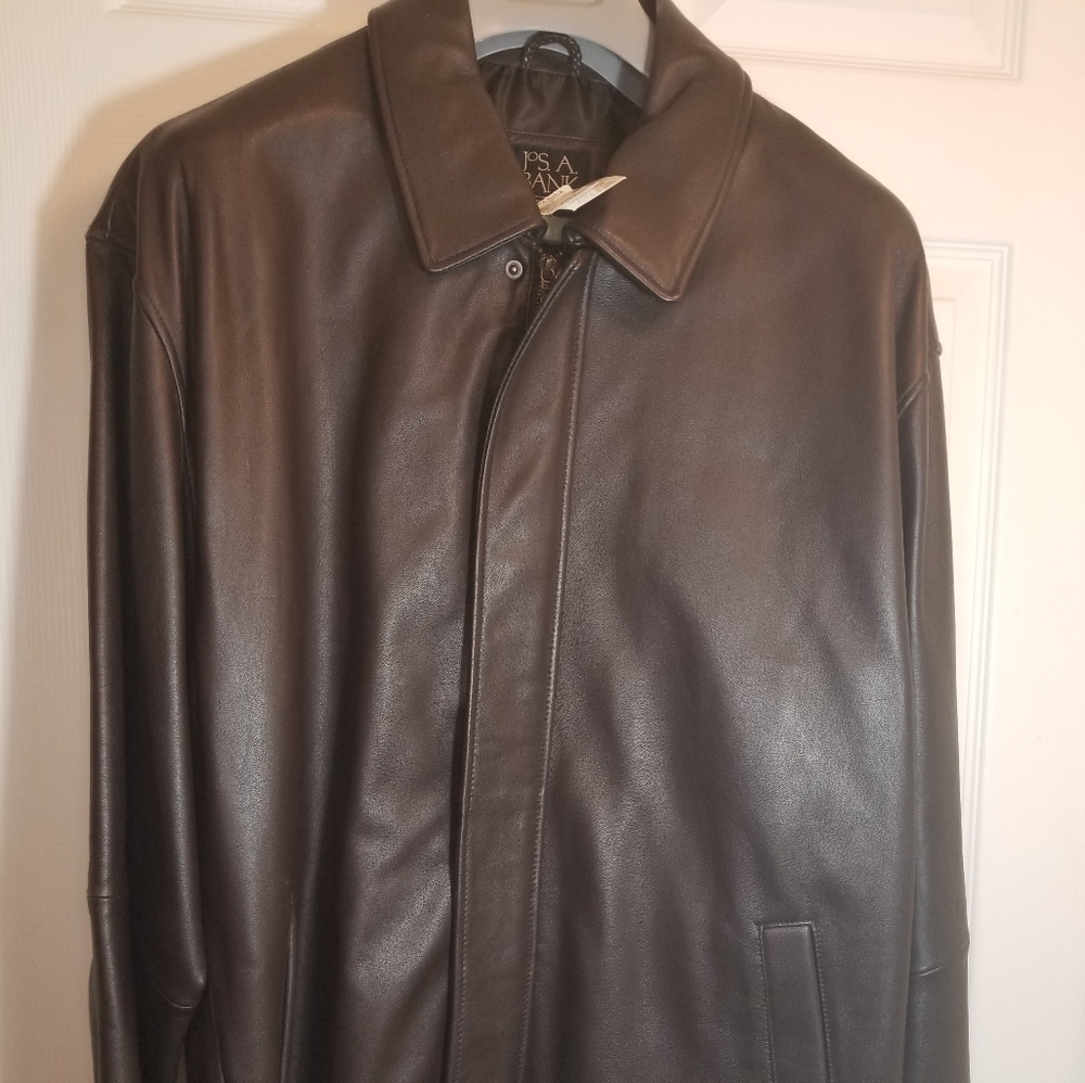 J.S.A Banks Brown Leather Jacket 2XB